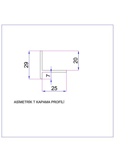 Asimetrik T Kapama Profili